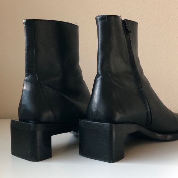 FW19 Zara Square Toe Heeled Boots in Black - Picture 3 of 5